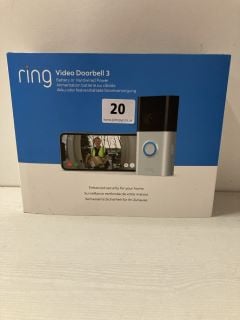 RING VIDEO DOORBELL 3 BATTERY OR HARDWIRED POWER