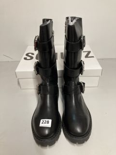PAIR OF SCHUTZ GEORGINA BUCKLE BOOTS IN BLACK - SIZE 41 - RRP £275