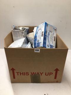 BOX OF ASSORTED ITEMS TO INCLUDE KIRKLAND WATER FILTER CARTRIDGES