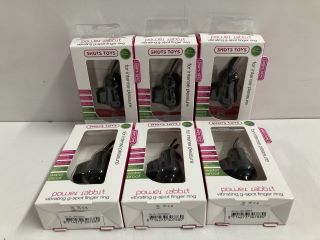 6 X SHOTS TOYS POWER RABBIT VIBRATING G SPOT FINGER RINGS (18+ ID REQUIRED)