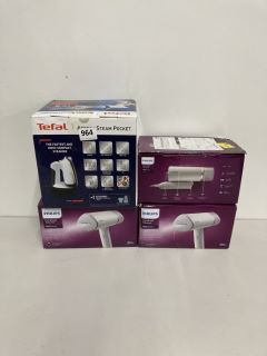 4 X ASSORTED ITEMS TO INCLUDE TEFAL ACCESS STEAM POCKET