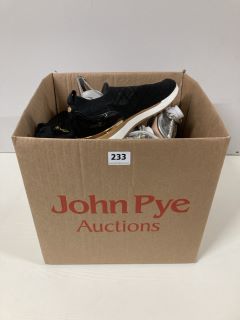 A BOX OF ASSORTED FOOTWEAR TO INCLUDE PUBLIC DESIRE HEELS