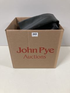 A BOX OF ASSORTED FOOTWEAR TO INCLUDE TALL BLACK BOOTS SIZE 6