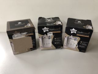 3 X TOMMEE TIPPEE BOTTLE AND POUCH WARMERS
