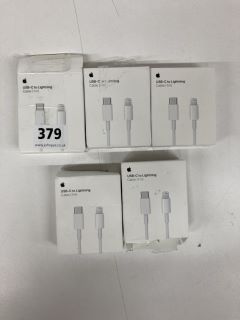 5 X APPLE USB-C TO LIGHTNING CABLES