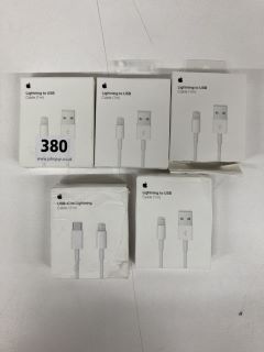 5 X APPLE USB-C TO LIGHTNING CABLES