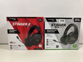 2 X GAMING HEADSETS TO INCLUDE HYPERX STINGER 2
