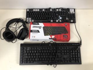 3 X GAMING KEYBOARDS AND A HEADSET