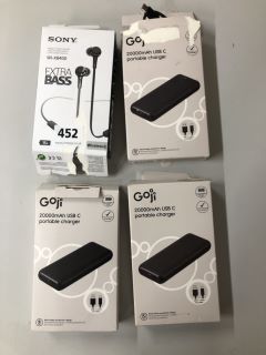 4 X PAIRS OF EARPHONES TO INCLUDE SONY AND GOJI