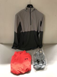 3 X MIXED ITEMS INC UNDER ARMOUR MEN'S SPORTS TOP (SIZE M)