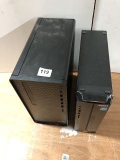 2 X COMPUTER TOWERS (SALVAGE)