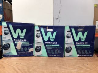3 X WPRO STACKING KITS FOR WASHING MACHINES AND TUMBLE DRYERS