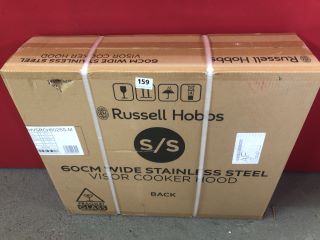 RUSSELL HOBBS 60CM WIDE STAINLESS STEL VISOR COOKER HOOD