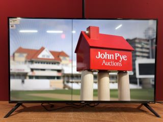 JVC 43" SMART 4K HDR LED TV MODEL LT-43CR330 (WITH STAND,NO REMOTE,LINE ON SCREEN,SCRATCH ON SCREEN,WITH BOX)