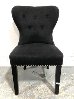 SATINA STUDDED DINING CHAIR IN BLACK (L/W: 57 D: 57 H: 96) - RRP £149
