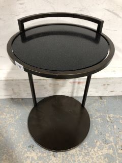 BRONZE BARBICAN SIDE TABLE WITH MARBLE TOP (L/W: 40 D: 40 H: 61) - RRP £420