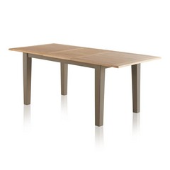 OAK FURNITURE LAND ST IVES NATURAL OAK AND LIGHT GREY PAINTED 5FT EXTENDING DINING TABLE RRP £549.99