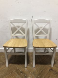 JOHN LEWIS ANYDAY CLAYTON BEECH WOOD DINING CHAIRS, SET OF 2, CREAM RRP £189