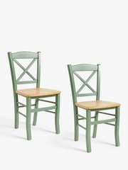 JOHN LEWIS ANYDAY CLAYTON BEECH WOOD DINING CHAIRS, SET OF 2, ROSEMARY RRP £189