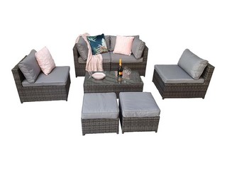 SIGNATURE WEAVE CHELSEA MODULAR SOFA WITH STORAGE INSIDE THE ARMS - 8MM MIXED FLAT GREY WEAVE. APPROX RRP £849