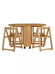 JOHN LEWIS & PARTNERS BUTTERFLY DROP LEAF FOLDING DINING TABLE AND FOUR CHAIRS RRP £229