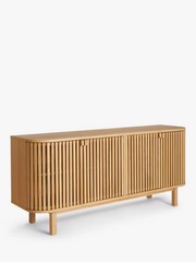 JOHN LEWIS SLATTED TV STAND SIDEBOARD FOR TVS UP TO 60", OAK AS FEATURED ON CHANNEL 4 HOMES RRP £529