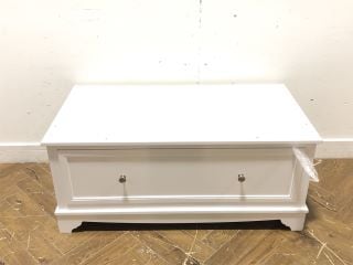PALLET OF INCOMPLETE FURNITURE PARTS TO INCLUDE SINGLE DRAWER WARDROBE BASE AND GREY KING SIZE HEADBOARD APPROX RRP £350