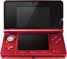 NINTENDO 3DS GAMES CONSOLE (ORIGINAL RRP - £135) IN RED AND BLACK. (WITH CHARGER) [JPTC65478]