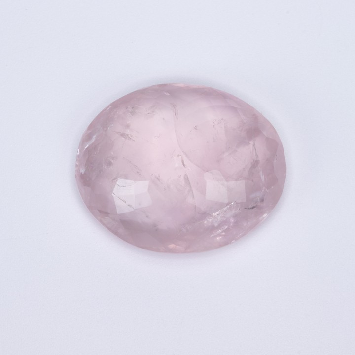 66.72ct Natural Pink Rose Quartz Faceted Oval-cut Single Gemstone, 31.5x28x13mm.  Auction Guide: £150-£200