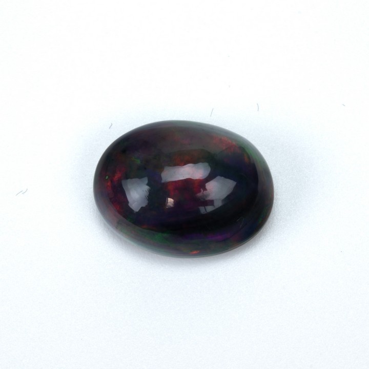 4.08ct Natural Black Ethiopian Opal Cabochon Oval-cut Single Gemstone, 13.5x10.5mm