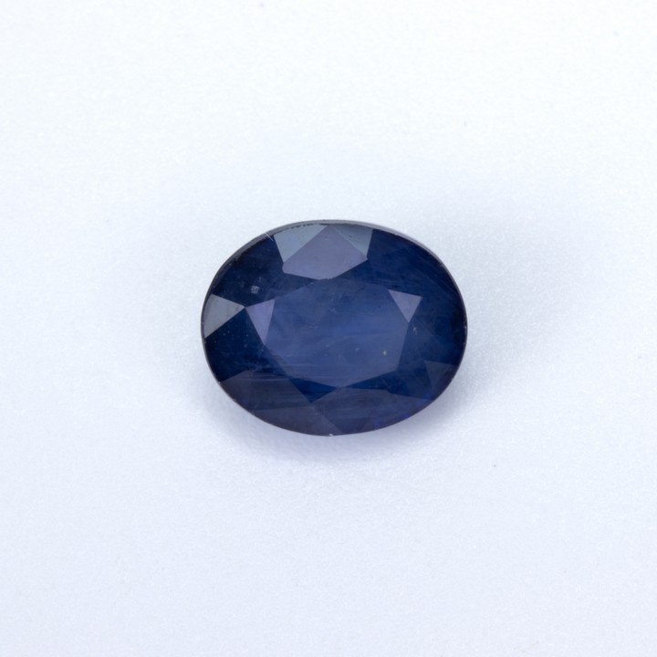 1.82ct Natural Blue Sapphire Faceted Oval-cut Single Gemstone, 7.6x6.4mm