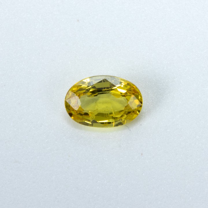 0.50ct Natural Sri-Lankan Yellow Sapphire Faceted Oval-cut Single Gemstone, 6x4mm
