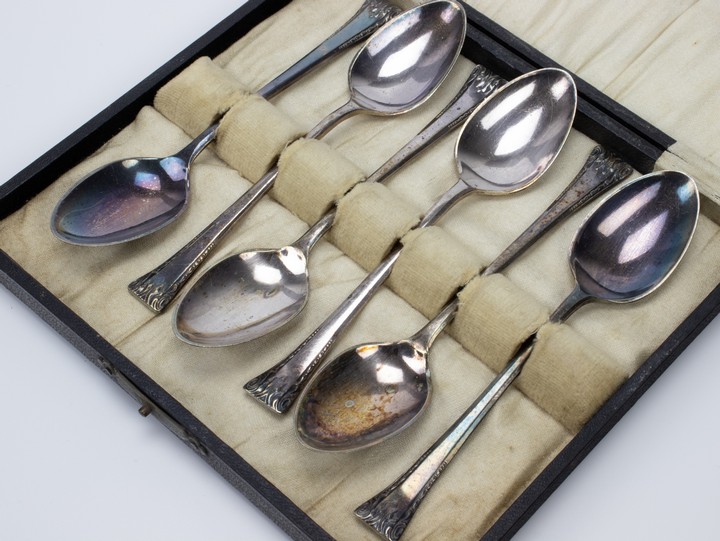 Silver Plated James Walker A1 Set of Six Teaspoons, Boxed (VAT Only Payable on Buyers Premium)