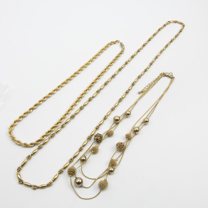Gold Plated Metal Selection of Three Fancy Chains, 91.5g (VAT Only Payable on Buyers Premium)