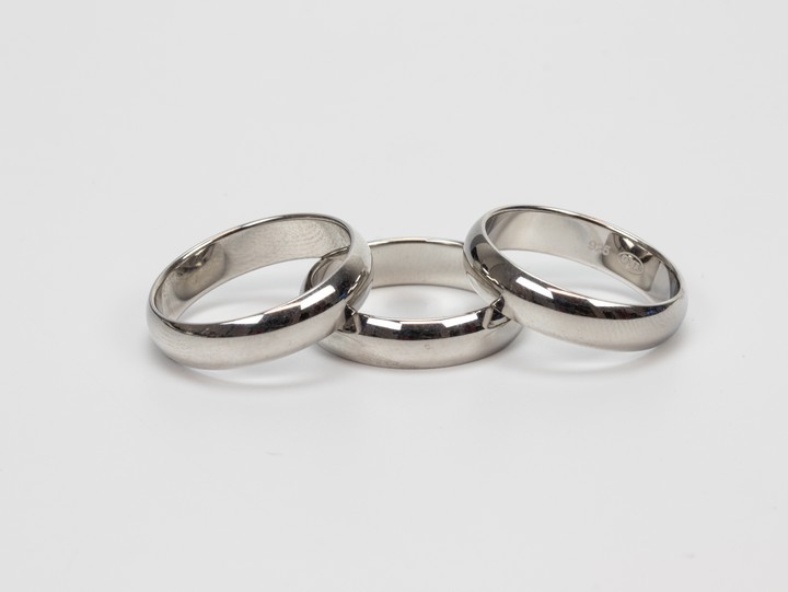 Silver Trio of Plain Band Rings, Size R½, total weight 12.2g (VAT Only Payable on Buyers Premium)