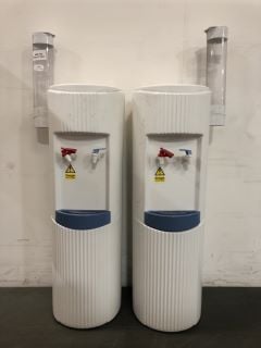 2 X WHITE CRYSTAL MOUTAIN FLOOR STANDING WATER DISPENSER ( VIEWING ADVISED)