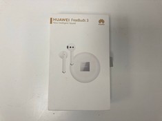 HUAWEI FREEBUDS 3 HEADPHONES (ORIGINAL RRP - €179.00) IN WHITE: MODEL NO 55031990 (WITH BOX AND CHARGER) [JPTZ5309]