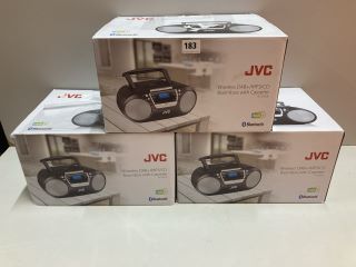 3 X JVC WIRELESS DAB+ /MP3/CD BOOMBOX CASSETTE