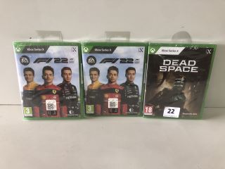 3 X XBOX SERIES X GAMES INC DEAD SPACE & F1 22 (18+ ID REQUIRED)