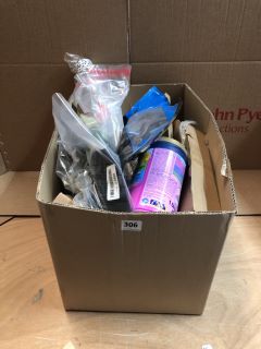 BOX OF ASSORTED ITEMS INC RUBBER BROOM WITH SQUEEGEE