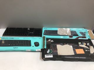 QTY OF ASSORTED GAMING ITEMS INC LOGITECH MOUSE AND KEYBOARD COMBO