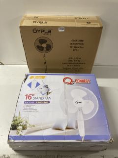2 X ASSORTED STAND FANS TO INCLUDE OYPLA HOME