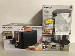 2 X ASSORTED ITEMS TO INCLUDE SALTER COFFEE MAKER TO GO