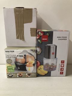 3 X ASSORTED ITEMS TO INCLUDE SALTER EGG COOKER