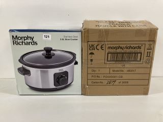 2 X ASSORTED MORPHY RICHARDS ITEMS TO INCLUDE STAINLESS STEEL 3.5L SLOW COOKER