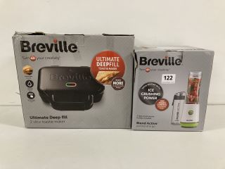 2 X BREVILLE ITEMS TO INCLUDE ULTIMATE DEEP FILL 2 SLICE TOASTIE MAKER