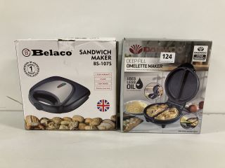 2 X ASSORTED ITEMS TO INCLUDE DAEWOO DEEP FILL OMELETTE MAKER