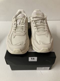 PAIR OF PUMA SELECT NANO PRM TRAINERS IN FROSTED IVORY - SIZE UK 6.5 - RRP $120