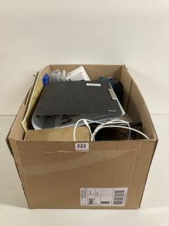 BOX OF ASSORTED ITEMS TO INCLUDE BELKIN BOOSTCHARGE UNIVERSAL CABLE