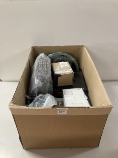 BOX OF ASSORTED ITEMS TO INCLUDE ALLEGUTE LED SPOTLIGHT BULBS